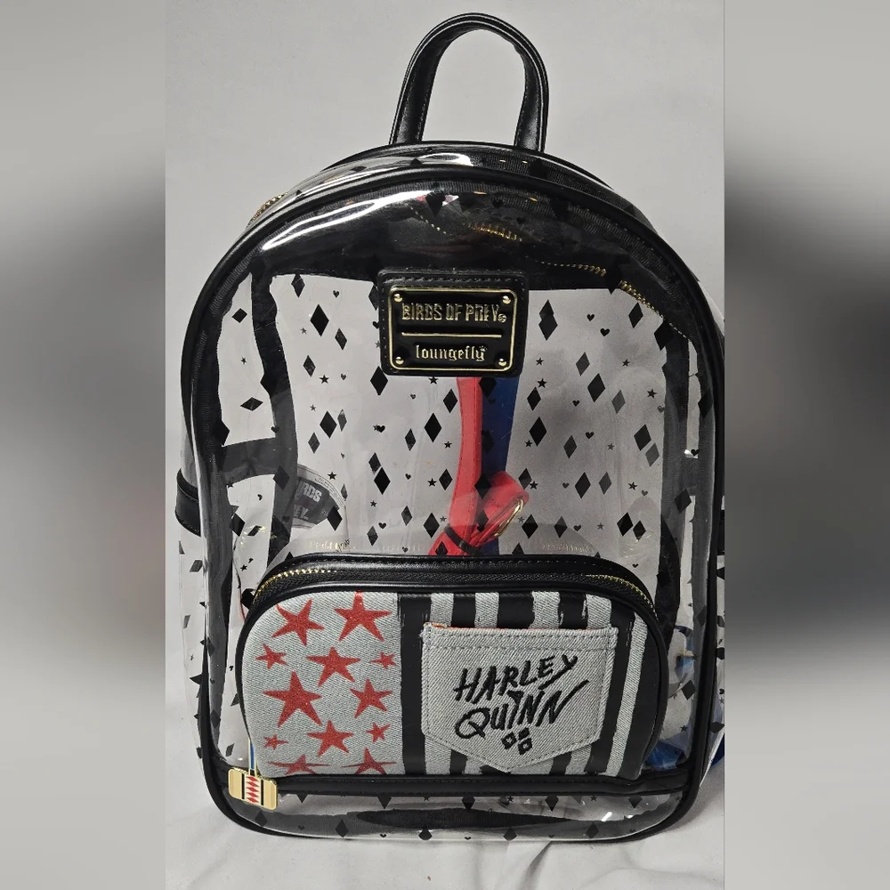 Loungefly DC Comics Birds Of Prey Harley Quinn Clear Backpack